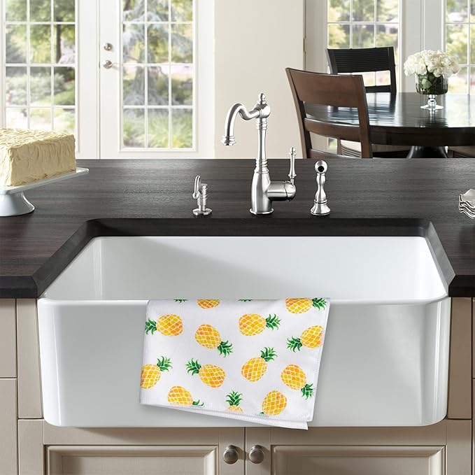 R HORSE 5Pcs Pineapple Kitchen Dish Towel Set Fruit Theme Absorbent Drying - Image 6
