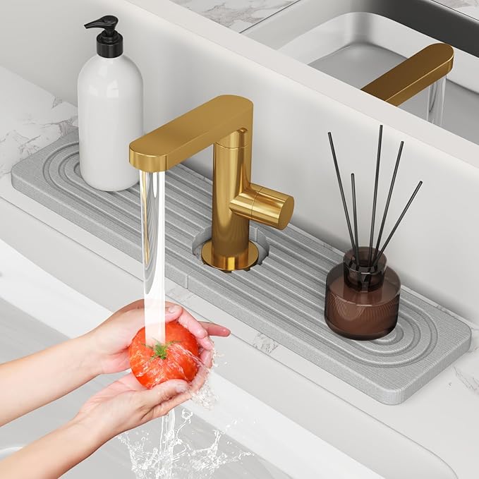 Stone Quick Dry Faucet Mat for Kitchen Sink Stone Faucet Mat for Kitchen Sink by Snoquir