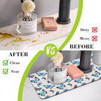 Sink Splash Guard Faucet Mat Watercolor Butterflies Absorbent Fast Drying Mat - Image 6