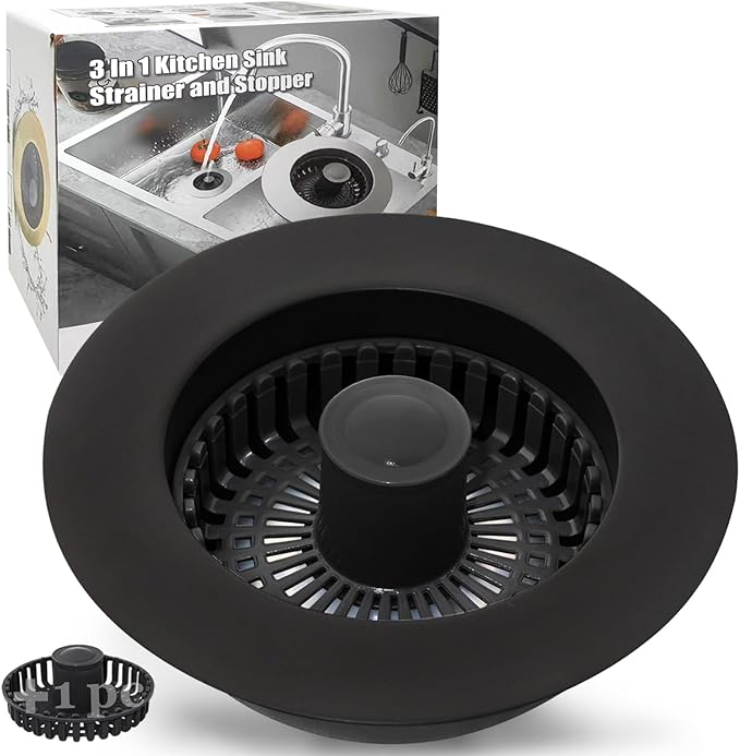 Kitchen Sink Drain Strainer, 3 in 1 Pop Up Kitchen Sink Stopper, by Anlige