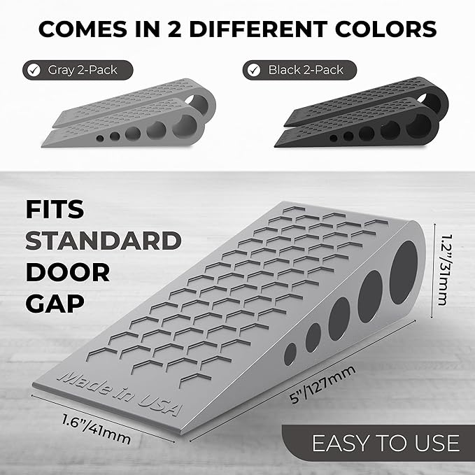 Door Stoppers for Bottom of Door Premium Floor Rubber Door Stop Wedge Made in - Image 4