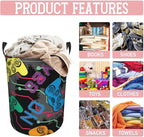 Colorful Game Joysticks Laundry Hamper Bag, Video Game Controller Background - Image 8