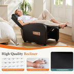 Sweetcrispy Recliner Chair PU Leather Recliner Sofa No Massage, Home Theater Seating with Lumbar Support, Adjustable Push Back Overstuffed High-Density Sponge Reclining for Living Room, Black - Image 4