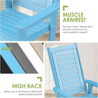 GREENVINES Outdoor Rocking Chair Set | 3-Piece | 2 Rocking Chairs with 1 Side Table | Porch Rocker | HDPE Plastic | Arctic | Patio Furniture Sets | High Back | Big & Tall | Ladder Back - Image 7