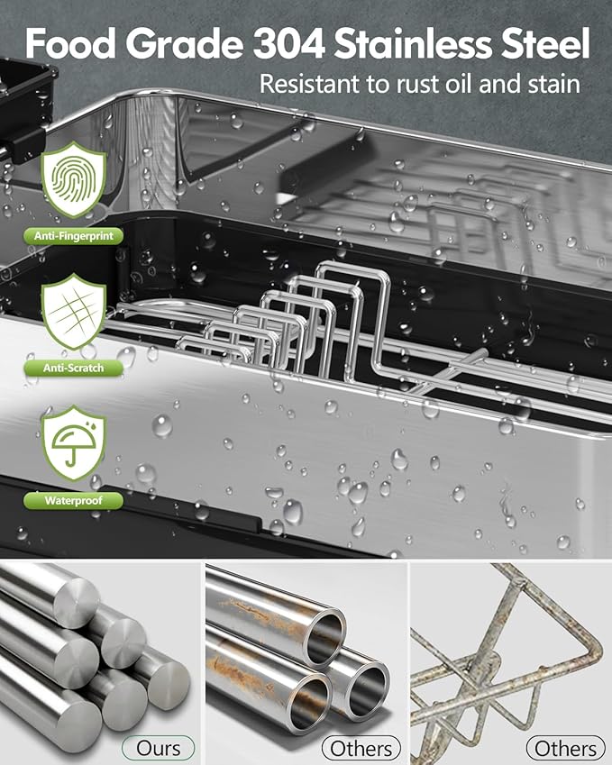 BOOSINY Stainless Steel Dish Drying Rack, Dish Racks - Image 5