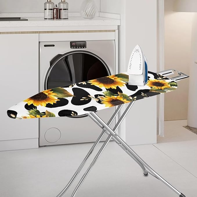 Sunflower Cow Print Ironing Board Cover and Pad Standard Size Resist Scorching - Image 2