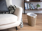 StorageWorks Wicker Waste Basket, Handwoven Seagrass Trash Can - Image 3