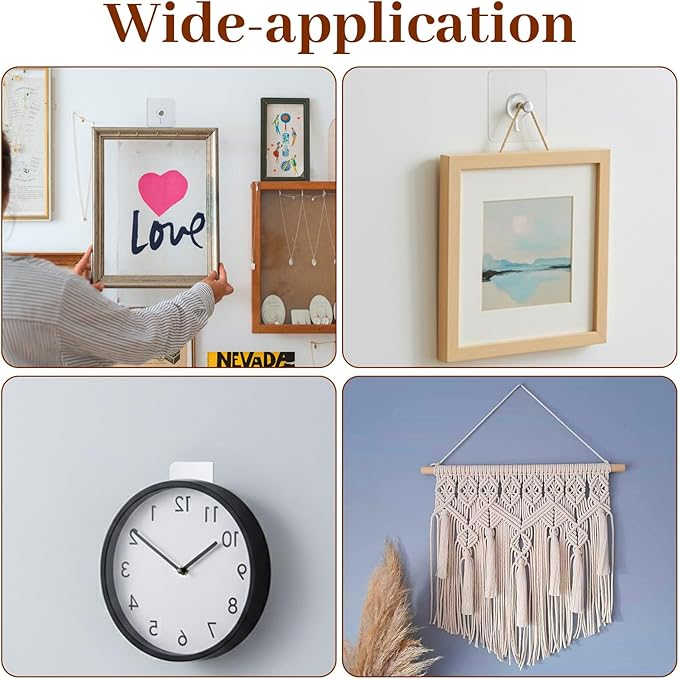 20Pcs Heavy Duty Self Adhesive Hooks, No-Trace Sticker Frame Hangers Without - Image 4
