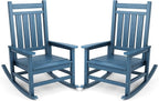 SERWALL Oversized Outdoor Rocking Chair Set of 2, HDPE Rocker for Adults, Patio Rocking Chairs for Porch, Blue by SERWALL