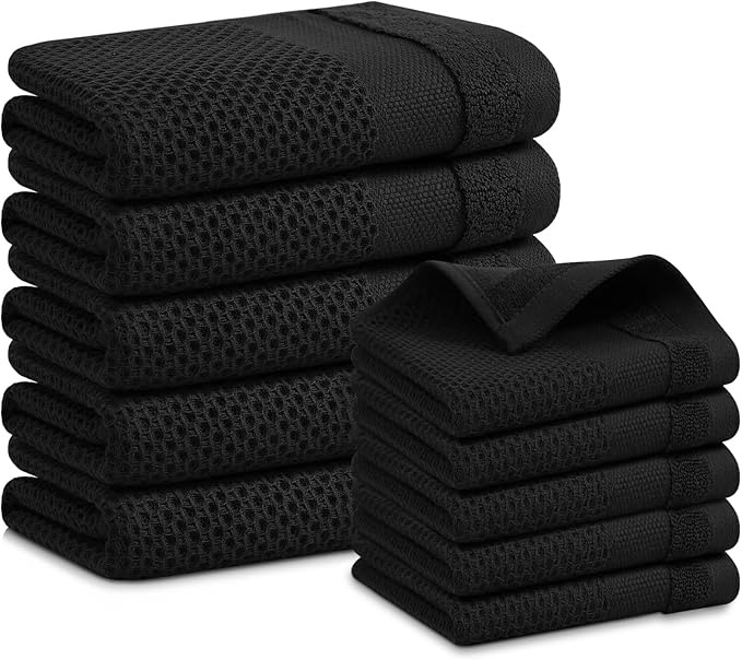 Homaxy Kitchen Towels and Dishcloths Set, 12 x 12 and 13 x 28 Inches, Super by Homaxy