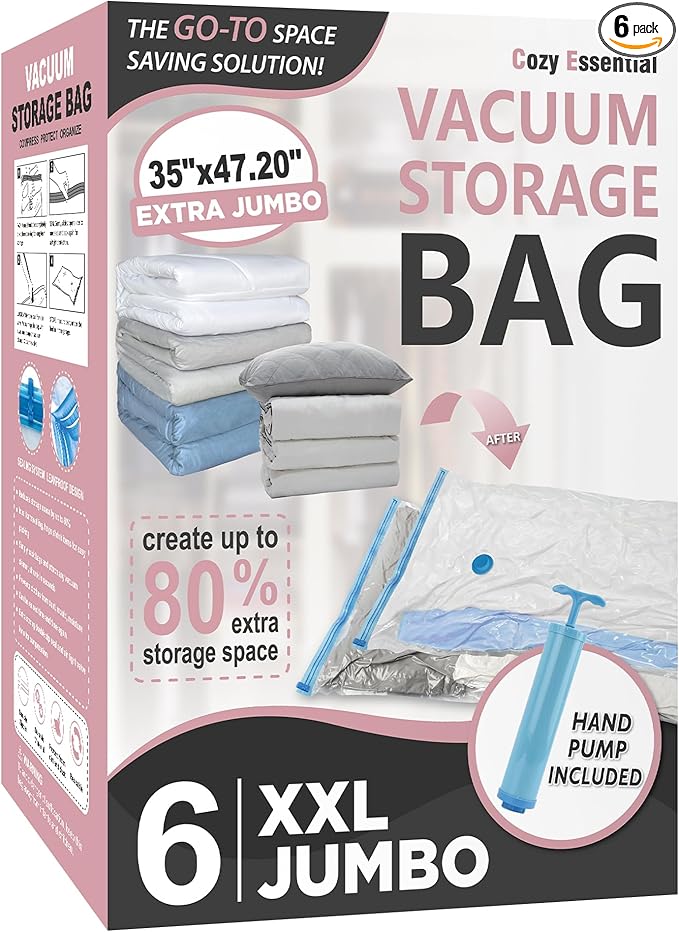 Cozy Essential Vacuum Storage Bags, Compression Space Saver Bags by CozyEssential
