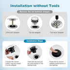 Hibbent 3 in 1 Metal Bathtub Drain Stopper, Universal Pop Up Tub Stopper - Image 4