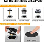 Bathtub Drain Stopper, Pop Up Tub Stopper and Cover, Bottom - Image 3