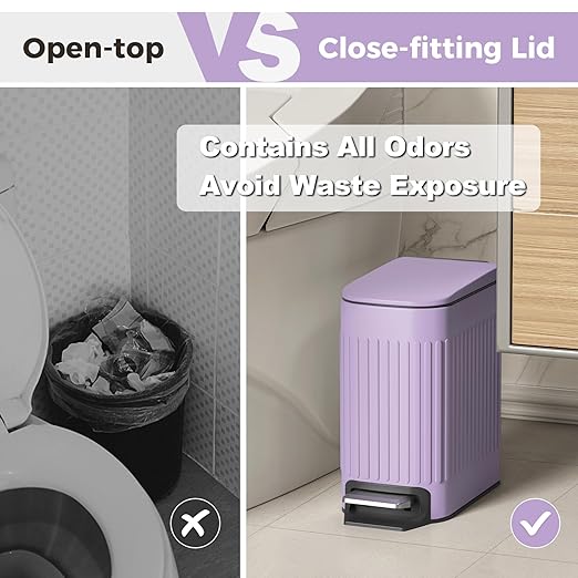 TrashAid Slim Bathroom Trash Can - Image 5