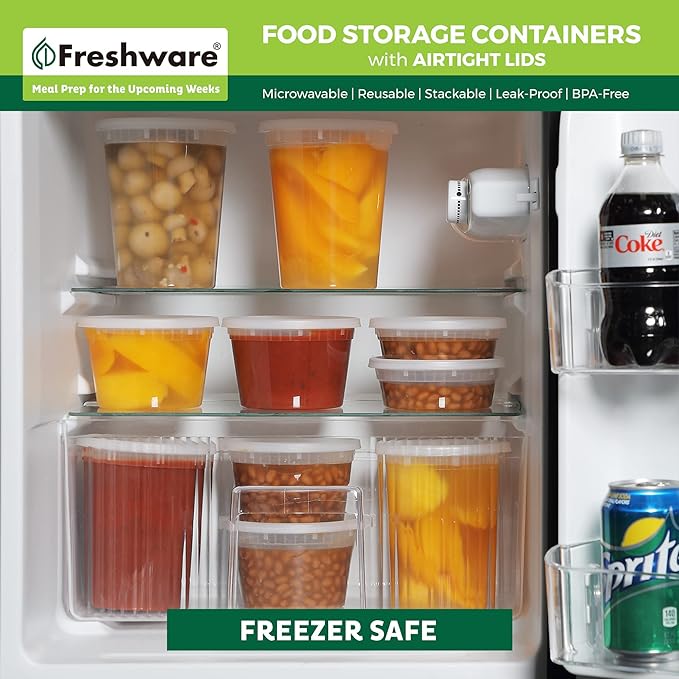 Freshware Food Storage Containers 32 oz Plastic Deli Containers - Image 7