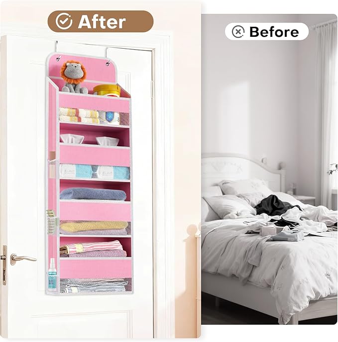 SpaceWhisper Over the Door Organizer, 4 Large Pocket Hanging Storage Organizer - Image 6