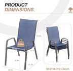 TLSUNNY Patio Chairs, Stackable Textilene Outdoor Dining Furniture for All Weather, with 17.7″ Wide Seat & Metal Frame, for Garden, Backyard, Deck, Restaurant, Poolside (4, Navy Blue, 26.4″) - Image 3