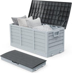 VINGLI 75 Gallon Collapsible Outdoor Storage Box, Simple-to-assemble Plastic Storage Containers with Lid, Patio Deck Box Furniture for Garden, Pool, Balcony, Yard (Black) by VINGLI