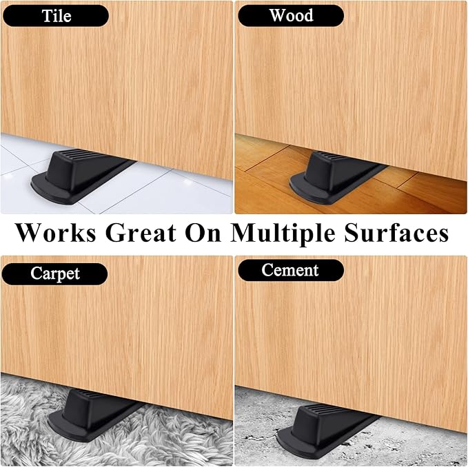 12 Pack Door Stoppers for Bottom of Door, 4.8x2.2x1.3in Door Stops, Rubber Door - Image 5