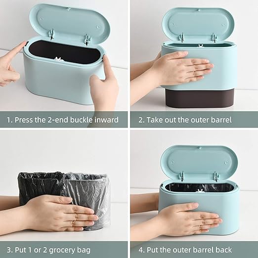 SUBEKYU 0.5 Gal Mini Countertop Trash Can - Image 7