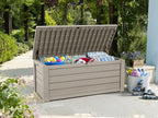 Keter Westwood 150 Gallon Resin Large Outdoor Storage Box for Patio Furniture, Outdoor Cushions, Garden Tools and Pool Floats, Beige - Image 3