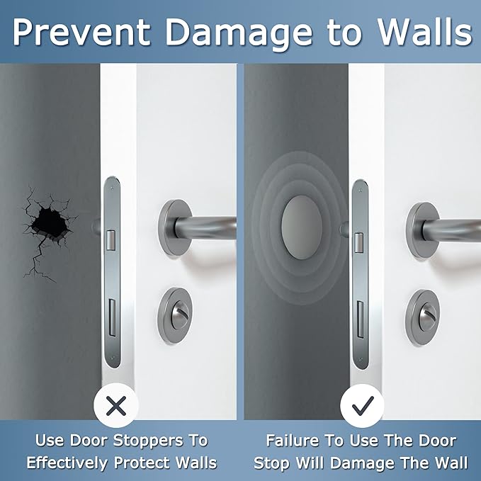 XoYoZo Door Stoppers Wall Protector Buffer Guard Doorknob Door Handle Bumper - Image 4