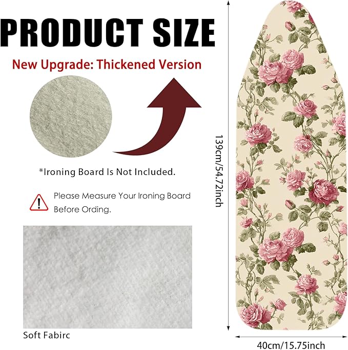 Nuxovilar Ironing Board Cover Needle Cotton 15x54 Inches | Ironing Board Cover - Image 3