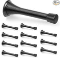 12 Pack Black Spring Door Stops, 3-1/4" Heavy Duty Wall Mount Door Stoppers by Unknown