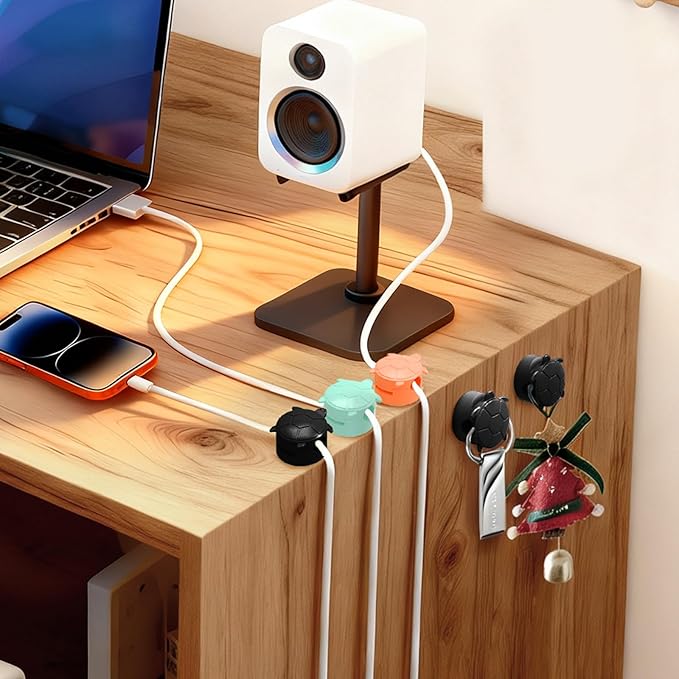 8 Pack Rotatable Cable Clips, Cord Organizer Spring Clip Cord Holder - Image 5