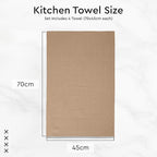 Encasa XO Kitchen Dish Towels Set | Beige | Waffle Weave and Flat Hand Tea - Image 7