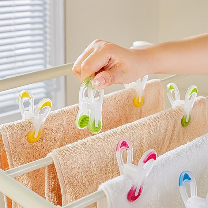 20 Pack Colorful Plastic Clothespins, Heavy Duty Laundry Clothes Pins Clips Pegs - Image 6
