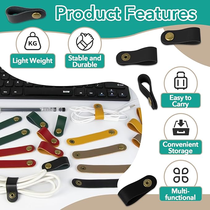20 Pcs Leather Cord Organizer - Image 4