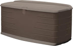 Rubbermaid Large Resin Outdoor Storage Deck Box with Seat (90 Gal), Weather Resistant, Brown, Deck Organization for Home/Backyard/Pool Chemicals/Toys/Garden Tools/Porch/Patio Cushions by Rubbermaid