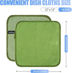 KinHwa Kitchen Washcloths for Dishes Absorbent Microfiber Dish Cloths Quick Dry - Image 2