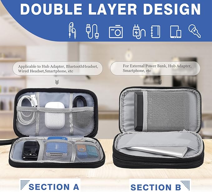 Electronics Organizer Travel Case, Charger Organizer Case Pouch, Electronic - Image 6