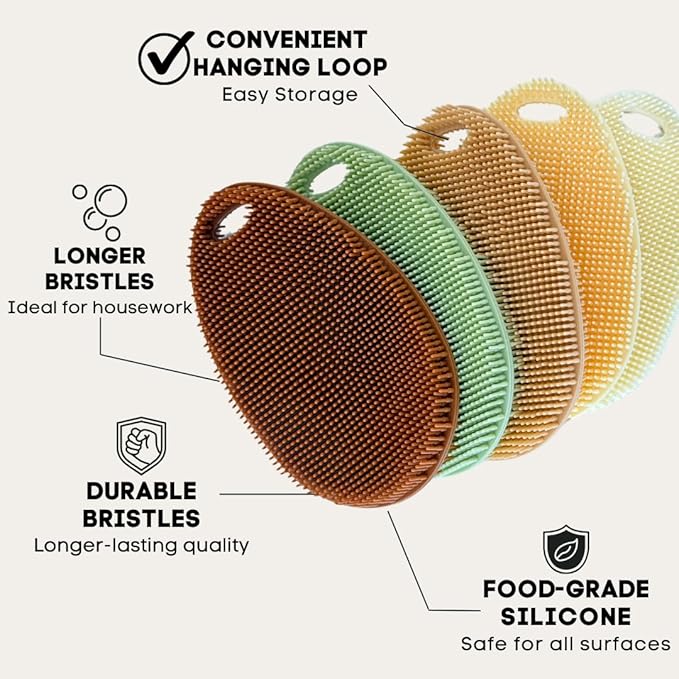 Silicone Sponge Dish Scrubber - Image 3