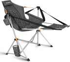 KingCamp Hammock Chair with Footrest – Heavy Duty Swinging Rocking Camping Chairs for Adults up to 400lbs, Folding Portable Oversized Rocker with Cup Holder & Pillow for Outdoor Beach Lawn RV Sports by KingCamp