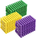 Weysat 120 Pcs Mardi Gras Colored Clothes Pins 2.9" Wooden Carnival Mardi Gras by Weysat