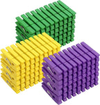 Weysat 120 Pcs Mardi Gras Colored Clothes Pins 2.9" Wooden Carnival Mardi Gras by Weysat