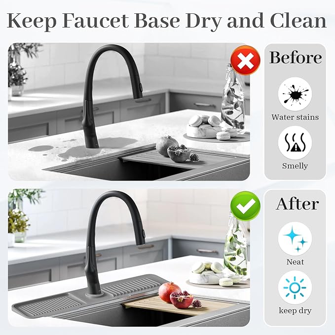 PoYang 24 Inch Faucet Mat for Kitchen Sink Splash Guard Behind Faucet, Sink - Image 6