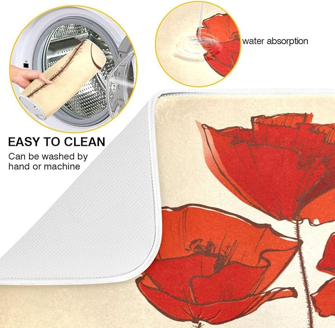Super Absorbent Dish Drying Mat, Microfiber Fast-Drying Dish Mat, Kitchen Dish - Image 2