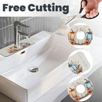 Kitchen Sink Splash Guard Faucet Mat Autumn Pumpkin Floral 15"x5.5", Diatom Mat - Image 3