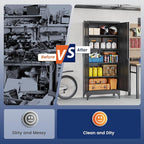 Yizosh Metal Garage Storage Cabinet with 2 Doors and 4 Adjustable Shelves - 71" Steel Lockable File Cabinet,Locking Tool Cabinets for Home,Office,Garage,Gym,School - Image 8