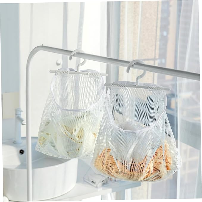 2pcs Mesh Bag with Hook Hanging Laundry Bags Multi-functional Mesh Bags - Image 9