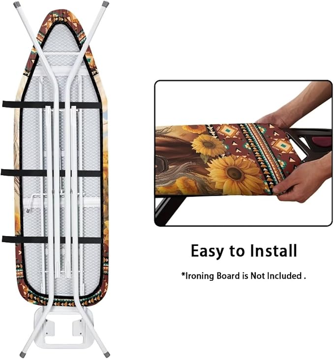 GLENLCWE Native American Horse Sunflower Ironing Board Cover - Image 4