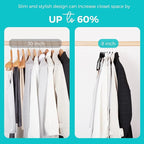 HOUSE DAY Premium Velvet Hangers 50 Pack Black, Non-Slip Flocked Felt Hangers - Image 4