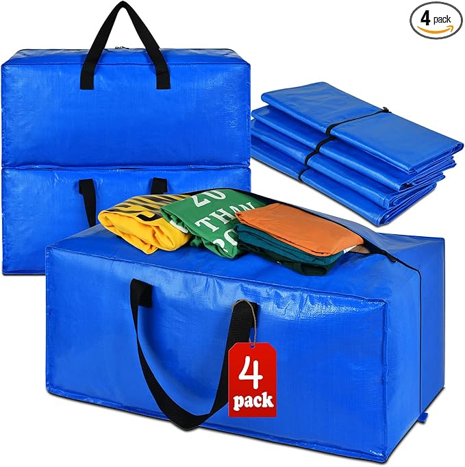 4 Pack Heavy Duty Extra Large Moving Bags by ACNUSIK