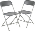 Flash Furniture Hercules Series Plastic Folding Chair - Grey - 2 Pack 650LB Weight Capacity Comfortable Event Chair-Lightweight Folding Chair by FlashFurniture