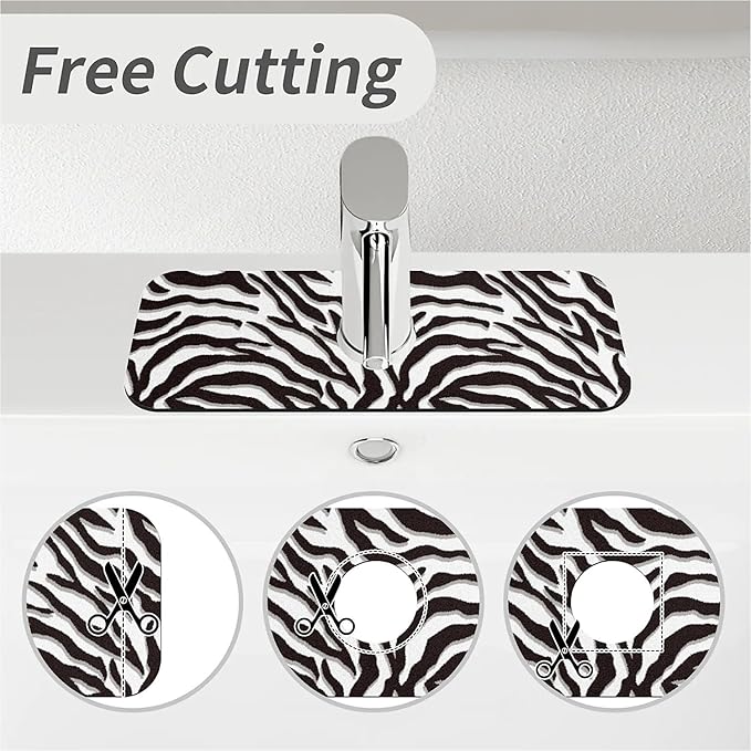 Kitchen Sink Splash Guard，Black-white checkered- Faucet Mat Sink Gadgets-Super - Image 5