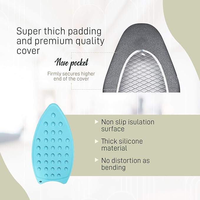 Full Size Ironing Board Cover and Pad 15x54 w/ Silicone Mat | Polyester Cotton - Image 4